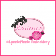 Kadence Frame with Flowers Applique Design 4x4 5x7 6x10 7x11