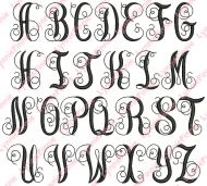 Lynnie's Swirly Monogram Font - 5 sizes LP EXCLUSIVE