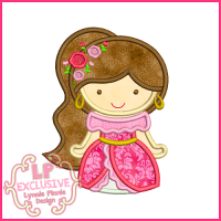 Pretty Latin Princess Cutie Applique Design 4x4 5x7 6x10