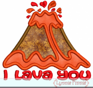 I Lava You Volcano Applique 4x4 5x7 6x10 7x11 SVG