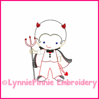 Lil Devil Colorwork Sketch Embroidery Design 4x4 5x7 6x10