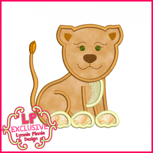 Lioness Applique Design 4x4 5x7 6x10