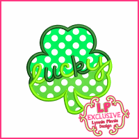 Lucky Shamrock Applique Design 4x4 5x7 6x10 7x11