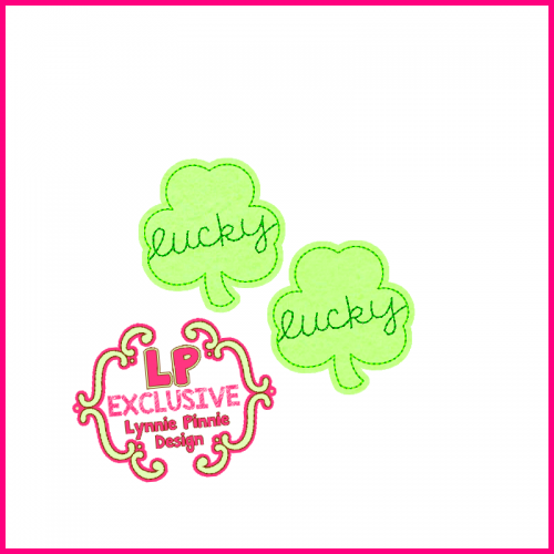 Lucky Shamrock Felt Clippie Embroidery Design 4x4