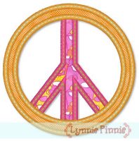 Free Peace Sign Applique 4x4 5x7