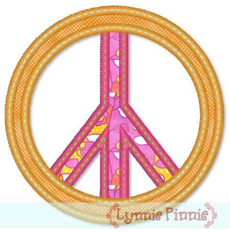 Free Peace Sign Applique 4x4 5x7