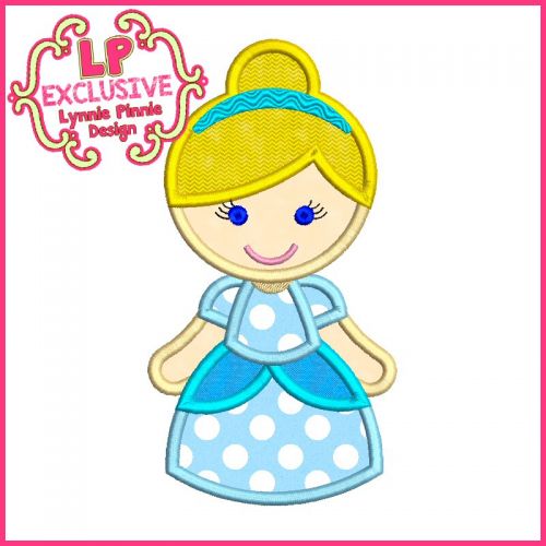 Princess 2 Applique Embroidery Design File 4x4 5x7 6x10 7x11