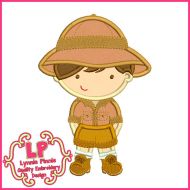 Safari Boy Applique Machine Embroidery Design File 4x4 5x7 6x10