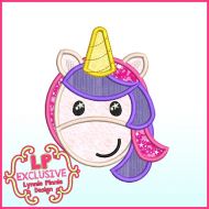 Sweet Unicorn Applique Machine Embroidery Design File 4x4 5x7 6x10