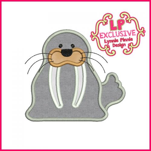 Walrus Applique Machine Embroidery Design File 4x4 5x7 6x10 7x11