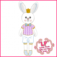 ColorWork Bunny Prince Machine Embroidery Design File 4x4 5x7 6x10