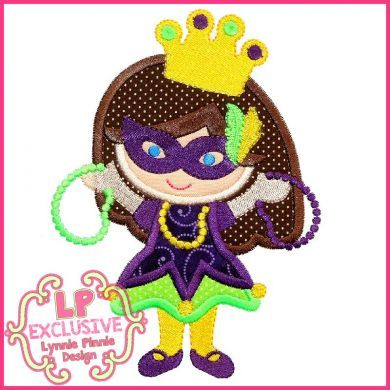 Mardi Gras Cutie Applique 4x4 5x7 6x10 7x11 SVG