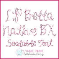 Bella Bean Stitch Font Uppercase & Lowercase Font DIGITAL Embroidery Machine File -- 5 sizes + Native BX Embroidery Font Scalable
