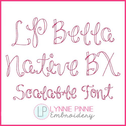 Bella Bean Stitch Font Uppercase & Lowercase Font DIGITAL Embroidery Machine File -- 5 sizes + Native BX Embroidery Font Scalable