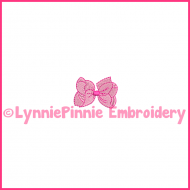 Mini Filled Stitch Bow Machine Embroidery Design File 4x4