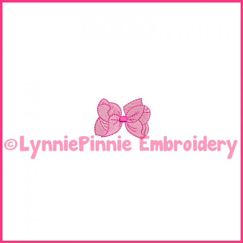 Mini Filled Stitch Bow Machine Embroidery Design File 4x4