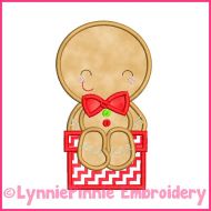 Sitting Ginger Boy Applique 4x4 5x7 6x10 Machine Embroidery Digital Design File 