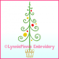 Fancy ColorWork Christmas Tree 2 Machine Embroidery Design File 4x4 5x7 6x10