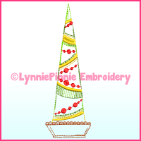 Fancy ColorWork Christmas Tree 3 Machine Embroidery Design File 4x4 5x7 6x10