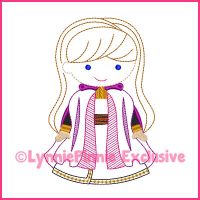 ColorWork New Snow Princess Machine Embroidery Design File 4x4 5x7 6x10