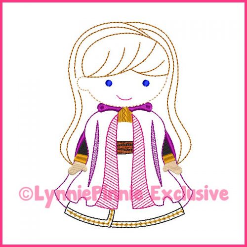 ColorWork New Snow Princess Machine Embroidery Design File 4x4 5x7 6x10