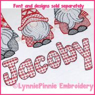 Fair Isle Pattern 2 Color Manatee Font Uppercase & Lowercase DIGITAL Embroidery Machine File -- 3 sizes + BX
