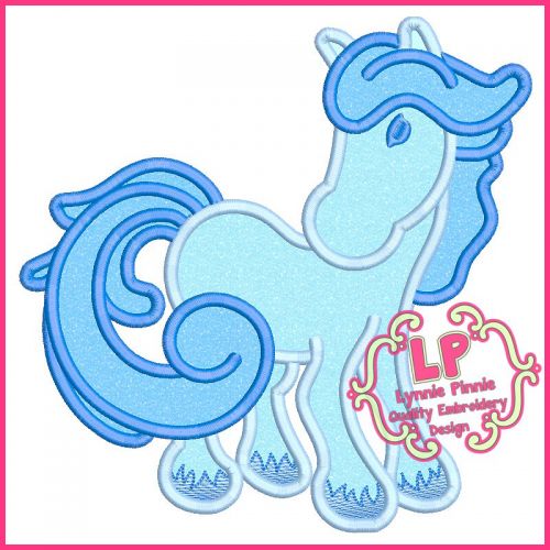 Winter Horse Applique Machine Embroidery Design File 4x4 5x7 6x10