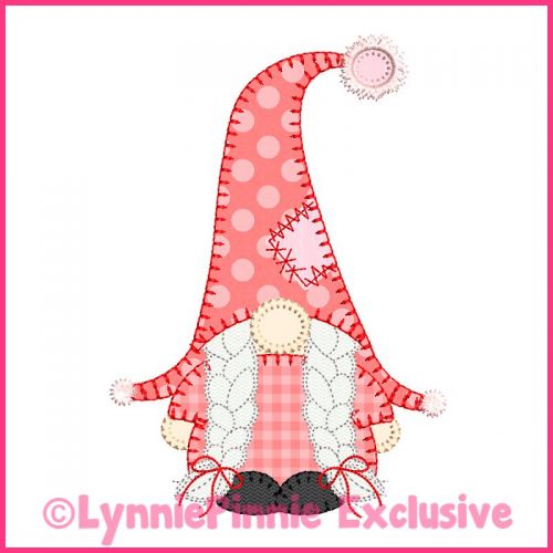 Gnome in Stocking - Fits a 4x4 & 5x7 & 6x10 Hoop - Instant Downloadable  Machine Embroidery - Light Fill Stitch