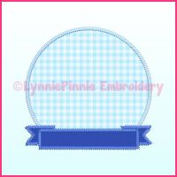 Triple Zig Zag Applique Circle Frame 1 Machine Embroidery Design File 4x4 5x7 6x10 7x11