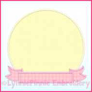 Triple Zig Zag Applique Circle Frame 2 Machine Embroidery Design File 4x4 5x7 6x10 7x11