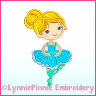 Ballerina Applique 2 Machine Embroidery Design File 4x4 5x7 6x10