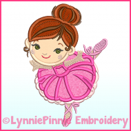 Ballerina Applique 1 Machine Embroidery Design File 4x4 5x7 6x10