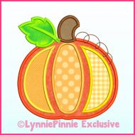 Multi Fabric Pumpkin Applique 2 Machine Embroidery Design File 4x4 5x7 6x10