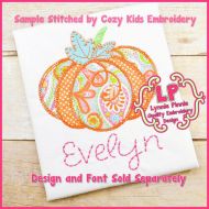 Crafty Stitch Pumpkin Applique Machine Embroidery Design File 4x4 5x7 6x10