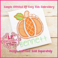 Crafty Stitch Pumpkin Applique 2 Machine Embroidery Design File 4x4 5x7 6x10