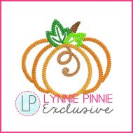 Chainstitch Outline Multicolor Pumpkin Machine Embroidery Design File 4x4 5x7 6x10