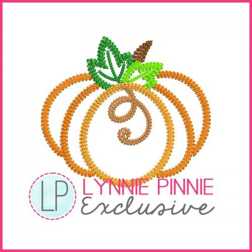 Chainstitch Outline Multicolor Pumpkin Machine Embroidery Design File 4x4 5x7 6x10