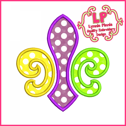 Pretty Fleur de Lis Applique Design 4x4 5x7 6x10 7x11