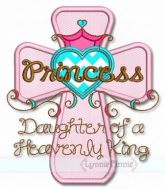 Princess Cross Applique 4x4 5x7 6x10 SVG