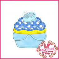 Princess Cupcake 4 Applique Design 4x4 5x7 6x10