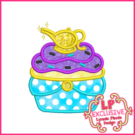 Princess Cupcake 8 Applique Design 4x4 5x7 6x10