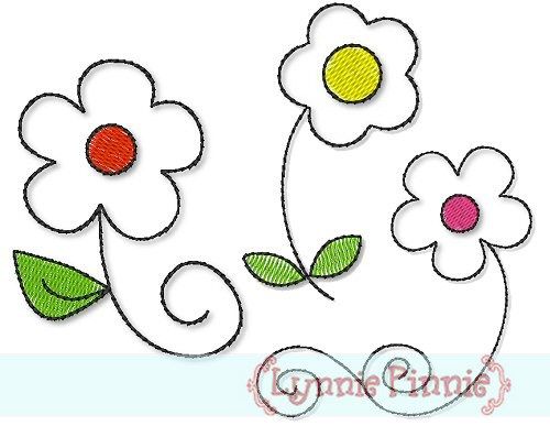 Free Quick Stitch Flower Set 4x4