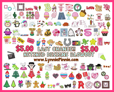 Retired Designs -- 115 designs and fonts for $5!