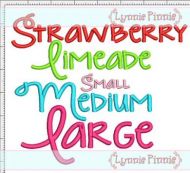 Strawberry Limeade Embroidery Font - 3 sizes + BX