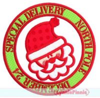 Santa Stamp Applique 4x4 5x7 6x10 7x11 SVG