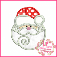 Santa with Swirly Beard Applique 4x4 5x7 6x10 SVG