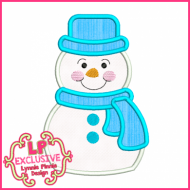 Simple Snowman Applique + Mini 4x4 5x7 6x10 7x11 SVG