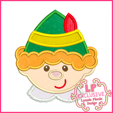 Smiling Elf Boy Applique 4x4 5x7 6x10 7x11 SVG