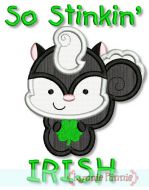 So Stinkin' Irish Skunk Applique 4x4 5x7 6x10