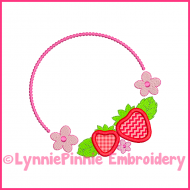 Sweet Strawberry Frame Applique Design 4x4 5x7 6x10 7x11